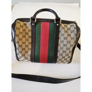 Authentic Gucci Medium Canvas GG Crossbody Bag